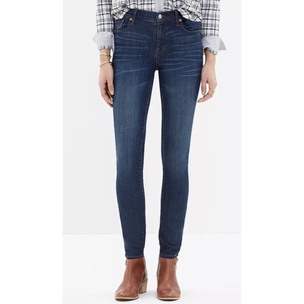 Madewell High Riser Skinny Medium Blue Wash Denim Jeans Stretch Size 27